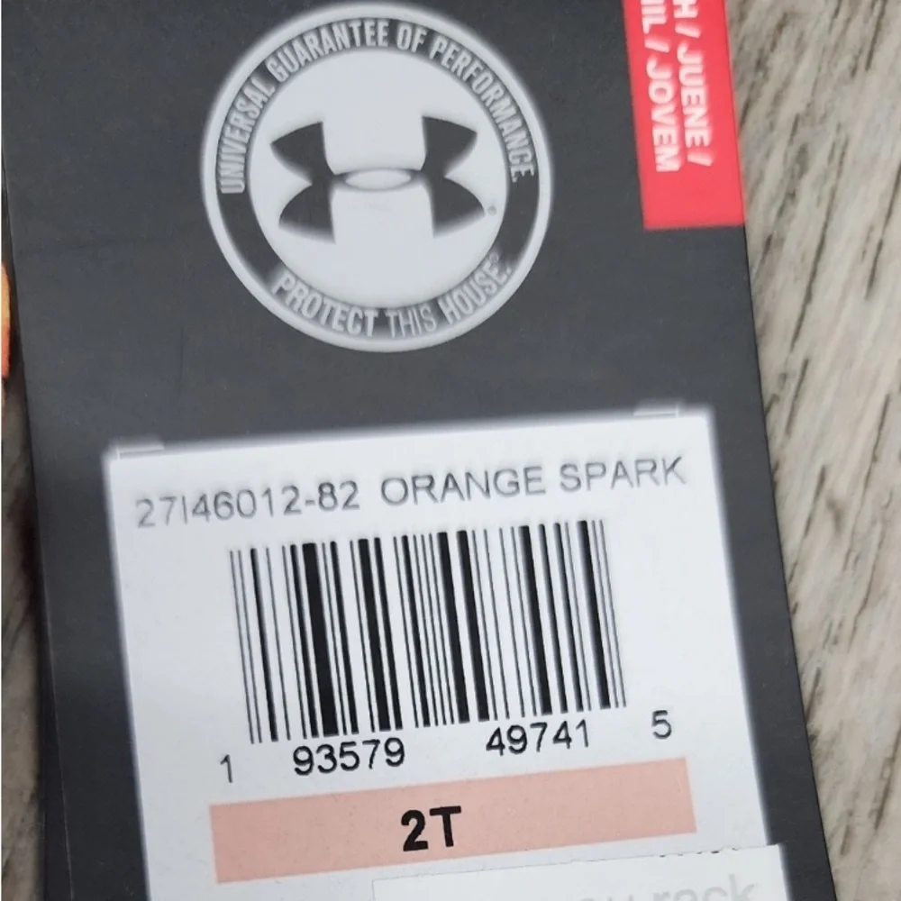 NEW! UNDER ARMOUR Youth Board Shorts Swim Trunks Orange Spark Gray Stripe 2T